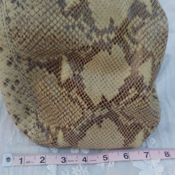 Michael Kors Leather Snake Print Hobo Bag in Cream and Brown - Picture 13 of 16